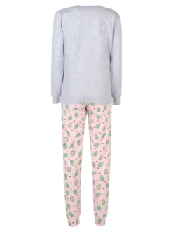 Stylosa Pigiama lungo da donna in cotone con stampe