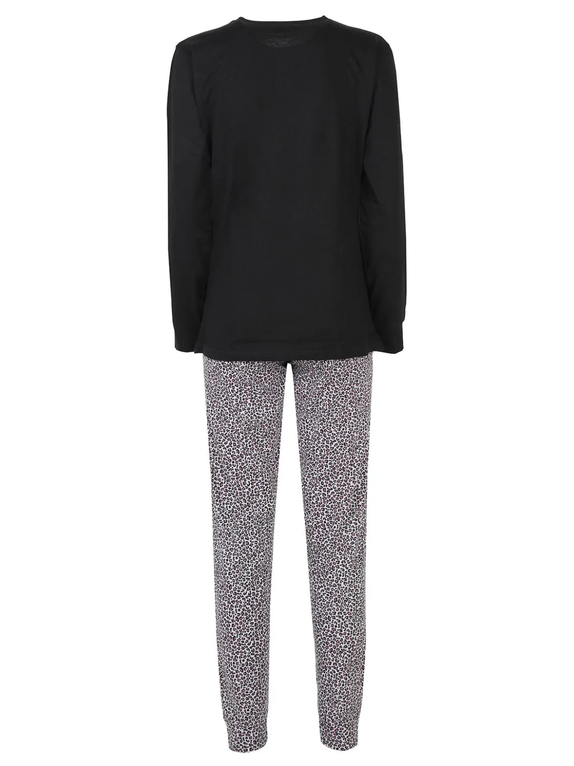Stylosa Pigiama lungo donna con pantaloni leopardati