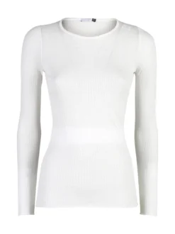 Sublyme T-shirt donna a maniche lunghe in cashmere naturale - panna