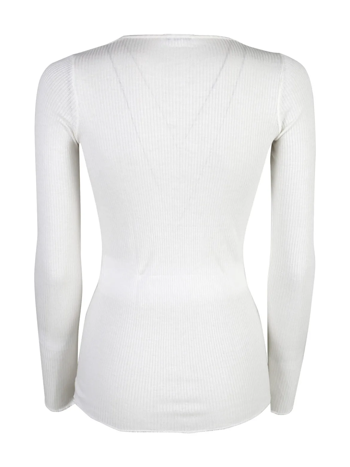 Sublyme T-shirt donna a maniche lunghe in cashmere naturale - panna