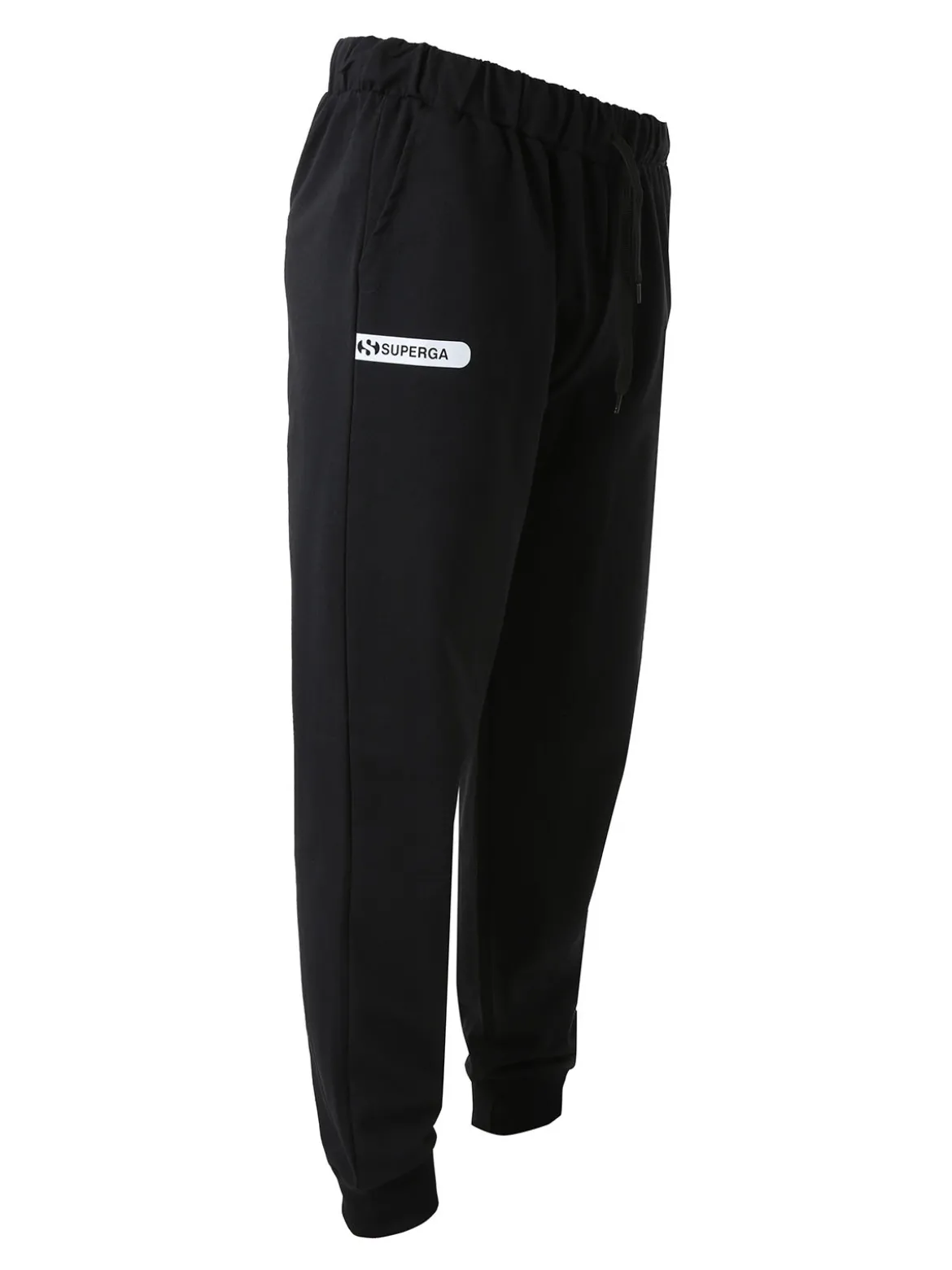 Superga Pantaloni tuta da uomo in felpa con coulisse e polsini - nero