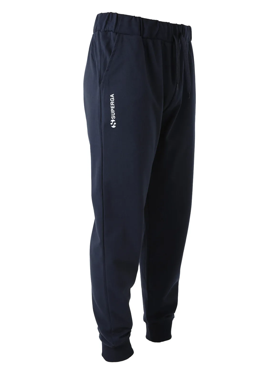 Superga Pantaloni tuta da uomo in felpa con coulisse e polsini - blu scuro