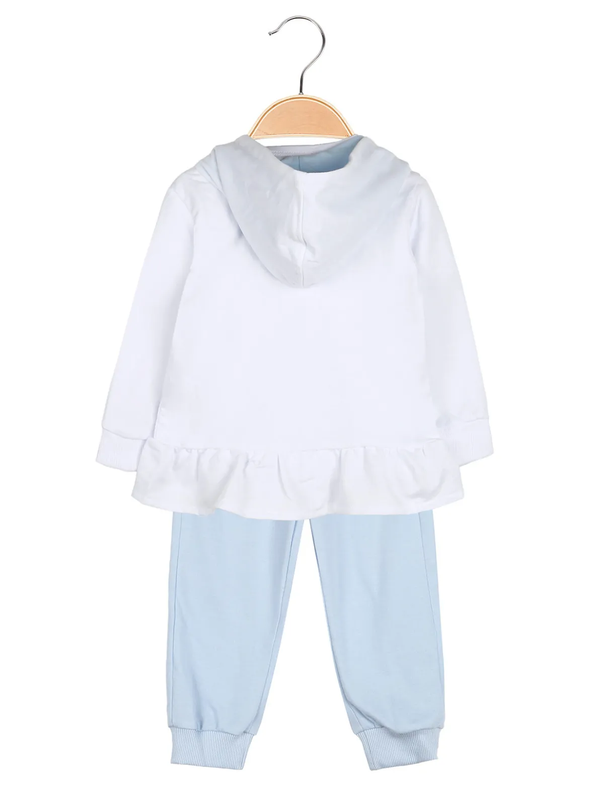 Sweet Junior Completo 3 pezzi da neonata con cappuccio e zip - bianco