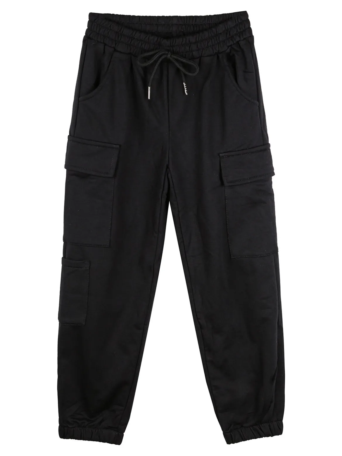 Sweet Junior Pantaloni cargo da ragazza con polsini e coulisse - nero