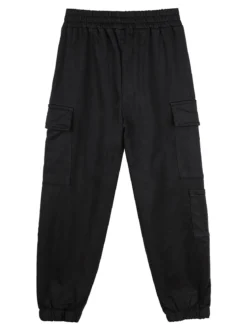 Sweet Junior Pantaloni cargo da ragazza con polsini e coulisse - nero