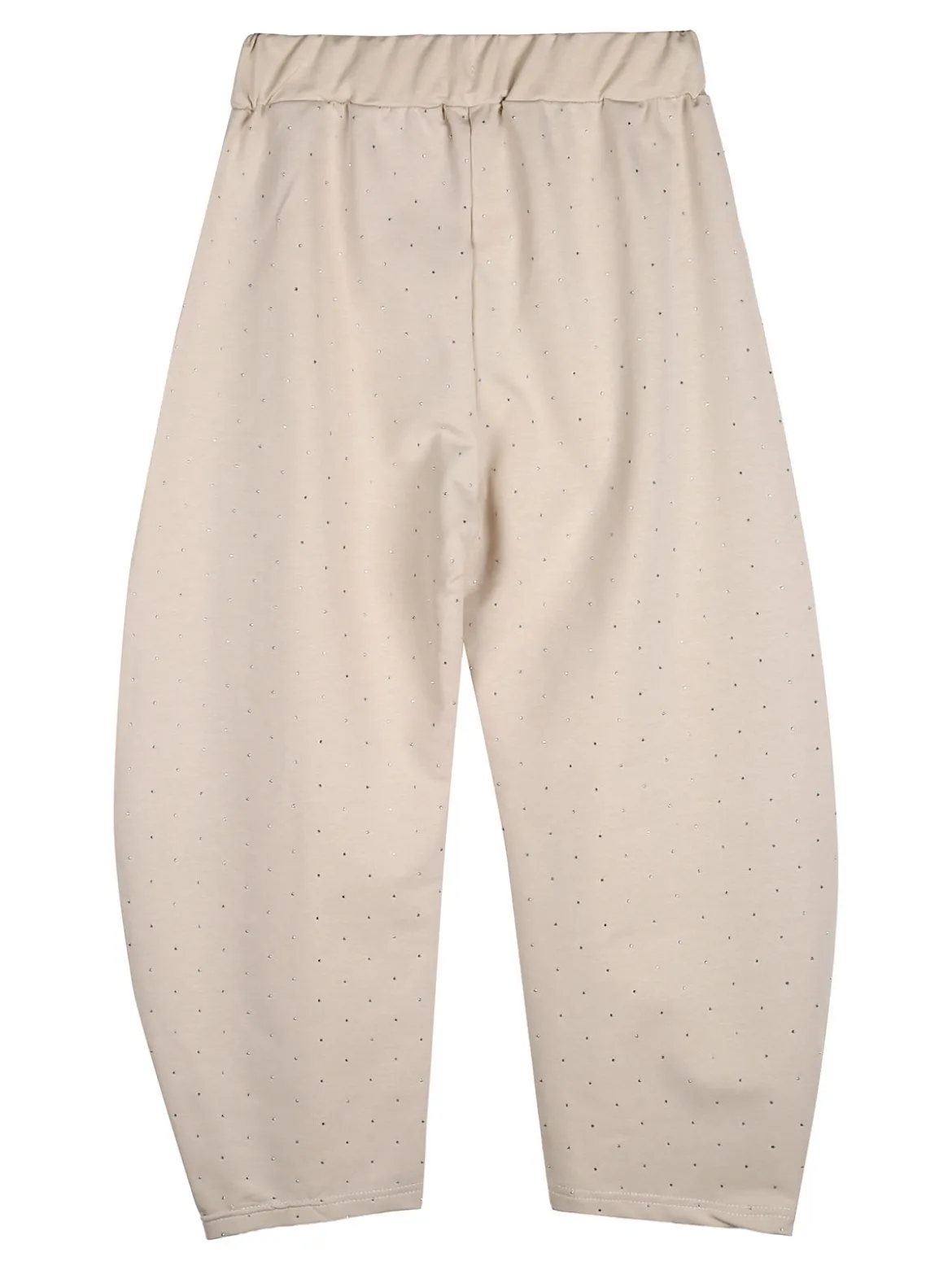 Sweet Junior Pantaloni da bambina a palloncino con micro borchie - beige