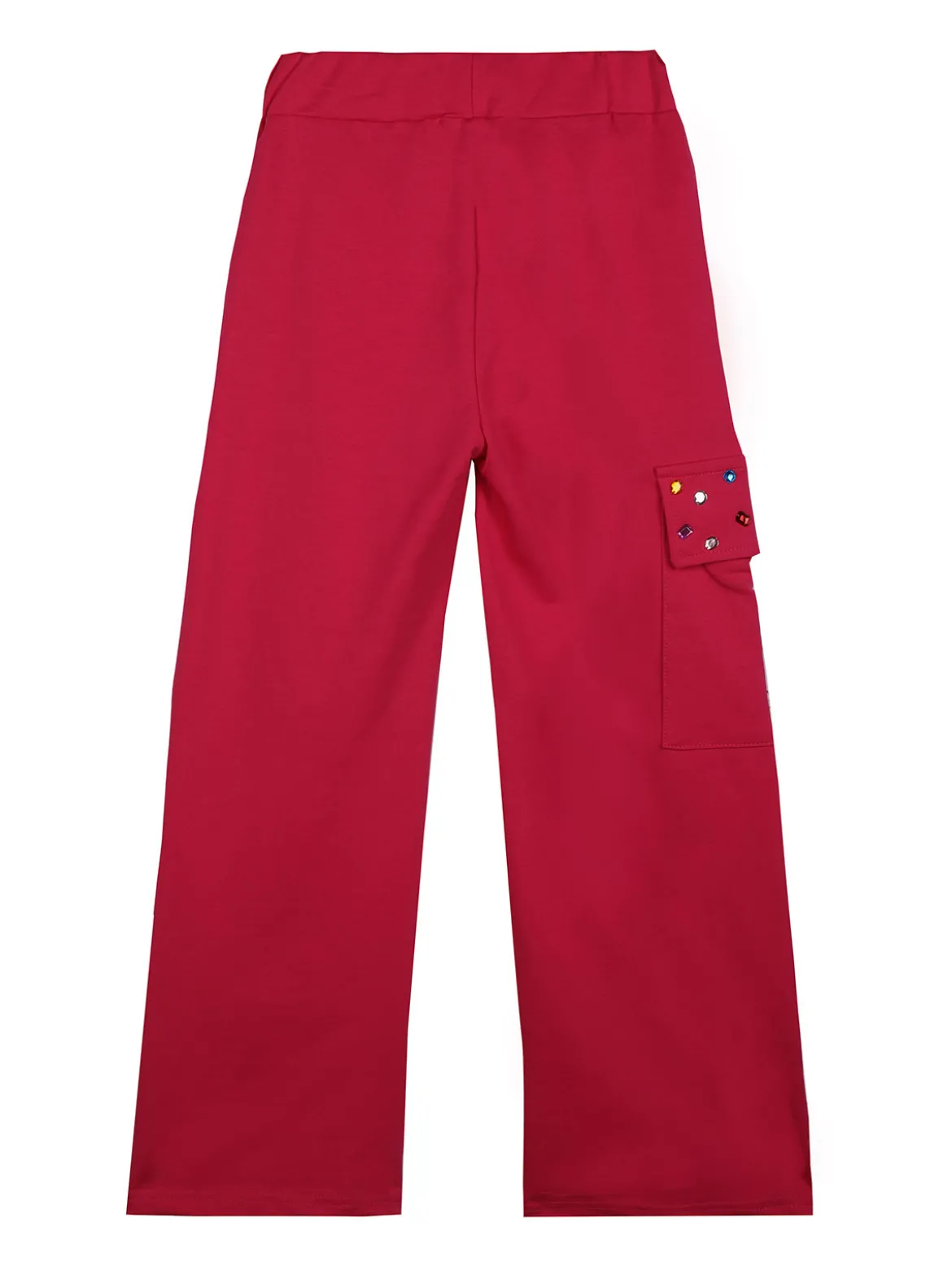 Sweet Junior Pantaloni da bambina a zampa con tasca laterale e pietre