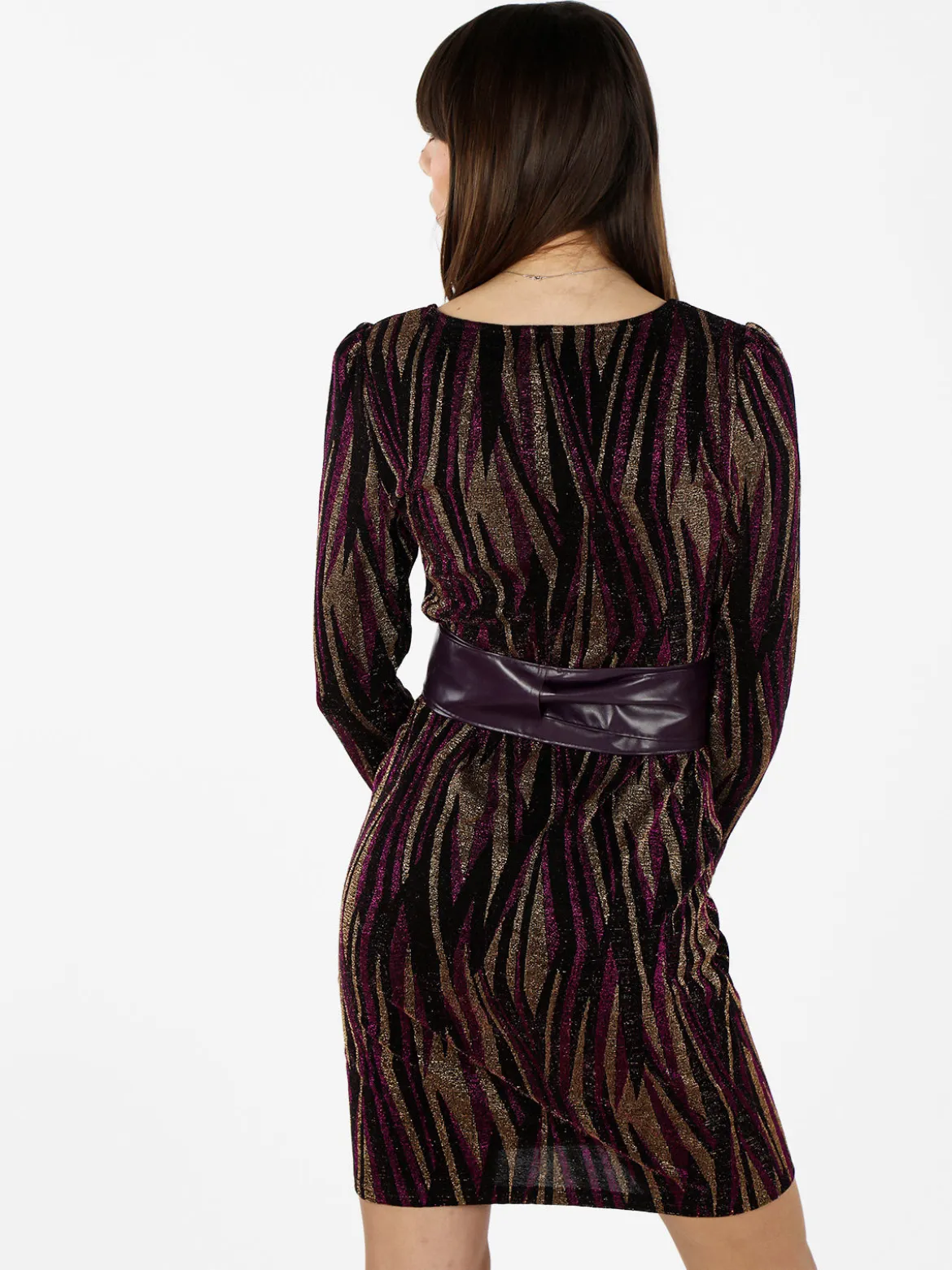 Sweet Miss Abito donna a scollo a V con lurex