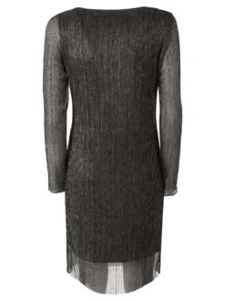 Sweet Miss Abito donna in lurex con maniche lunghe velate - marrone