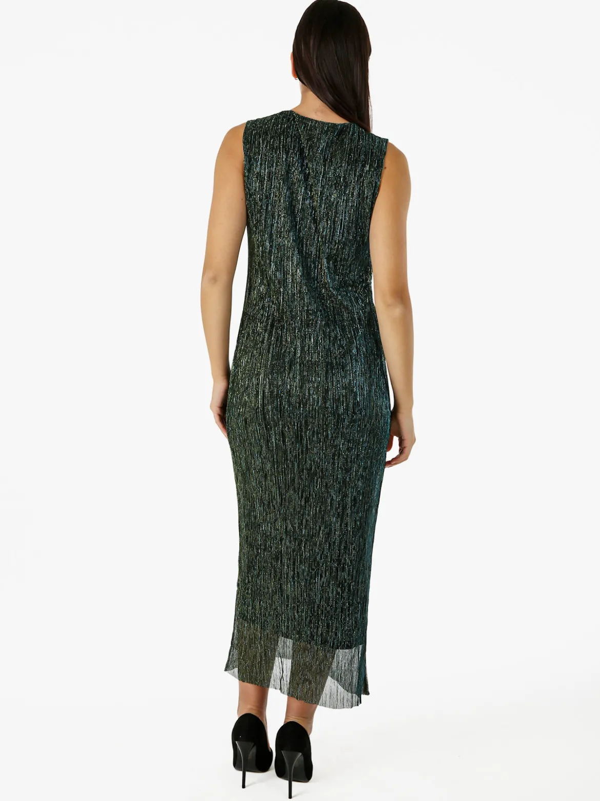 Sweet Miss Abito lungo da donna in lurex senza maniche - ottanio
