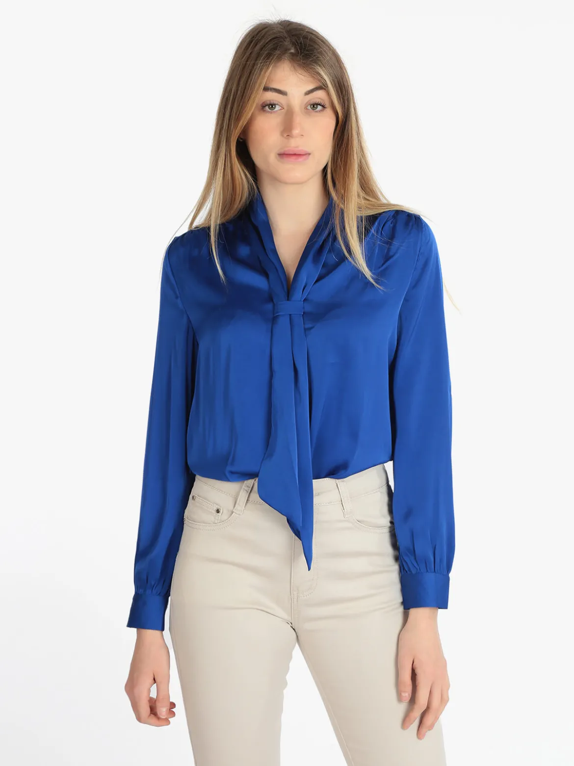Sweet Miss Blusa donna in raso con cravatta