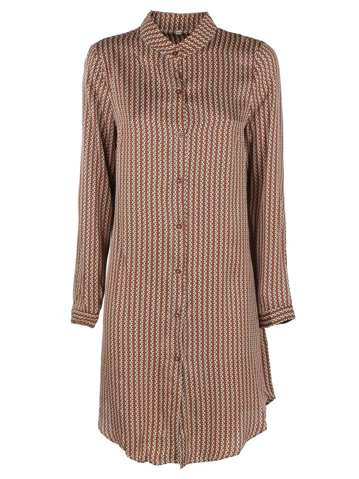 Sweet Miss Maxi camicia donna con cintura e collo alla coreana