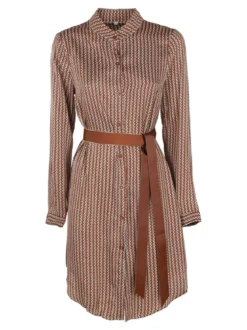 Sweet Miss Maxi camicia donna con cintura e collo alla coreana