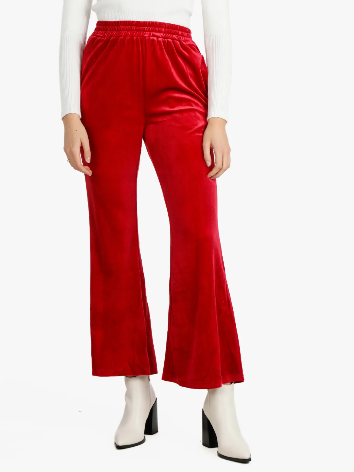 Sweet Miss Pantaloni a zampa da donna in velluto
