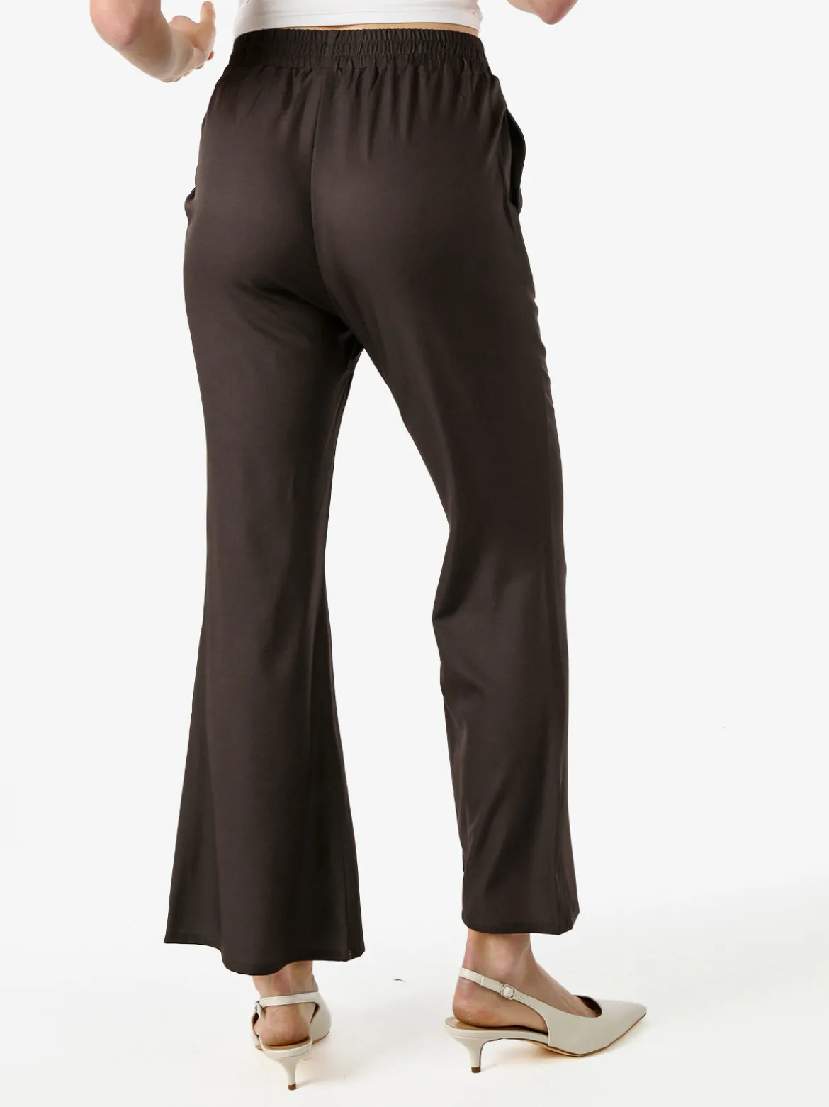 Sweet Miss Pantaloni donna cropped con finale largo - militare