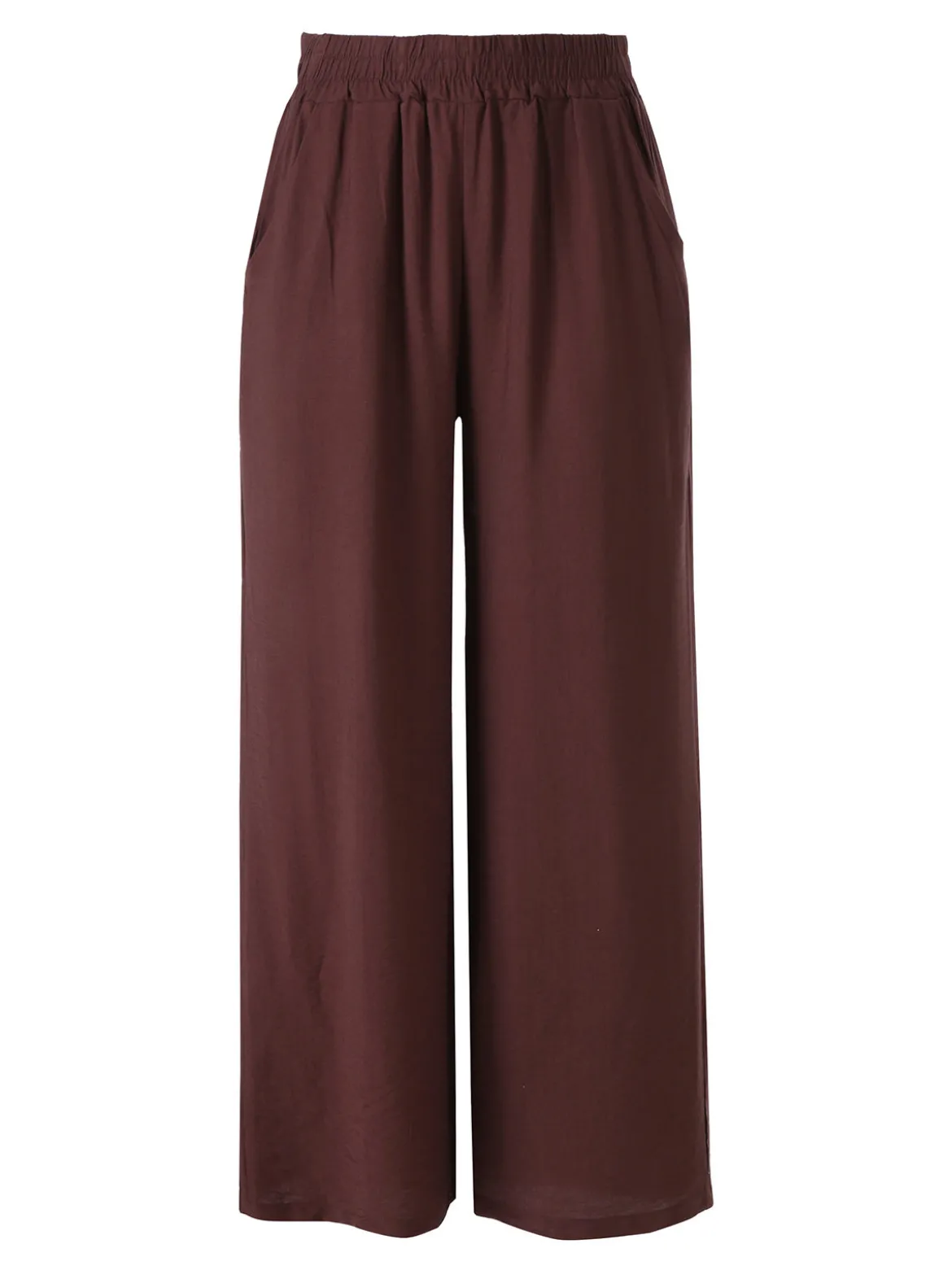 Sweet Miss Pantaloni donna in viscosa a gamba larga - moro