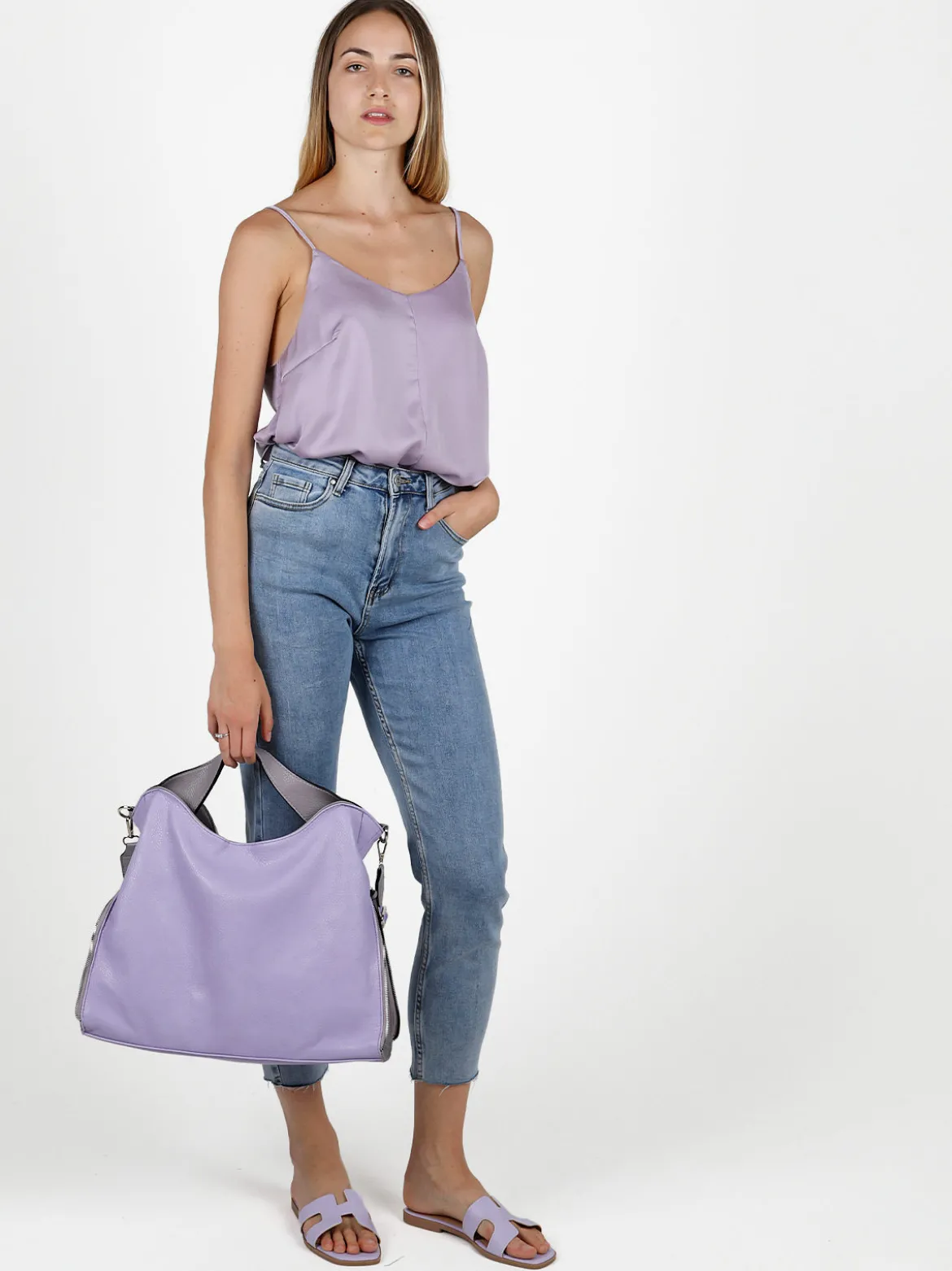 Sweet Miss Top donna con spalline sottili effetto raso