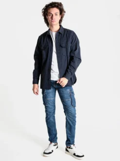 The People Rep Giacca camicia casual da uomo in cotone con bottoni