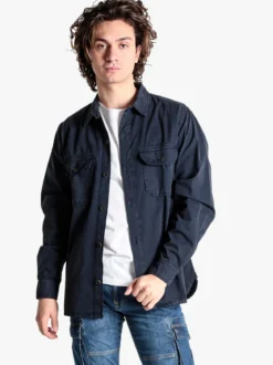 The People Rep Giacca camicia casual da uomo in cotone con bottoni