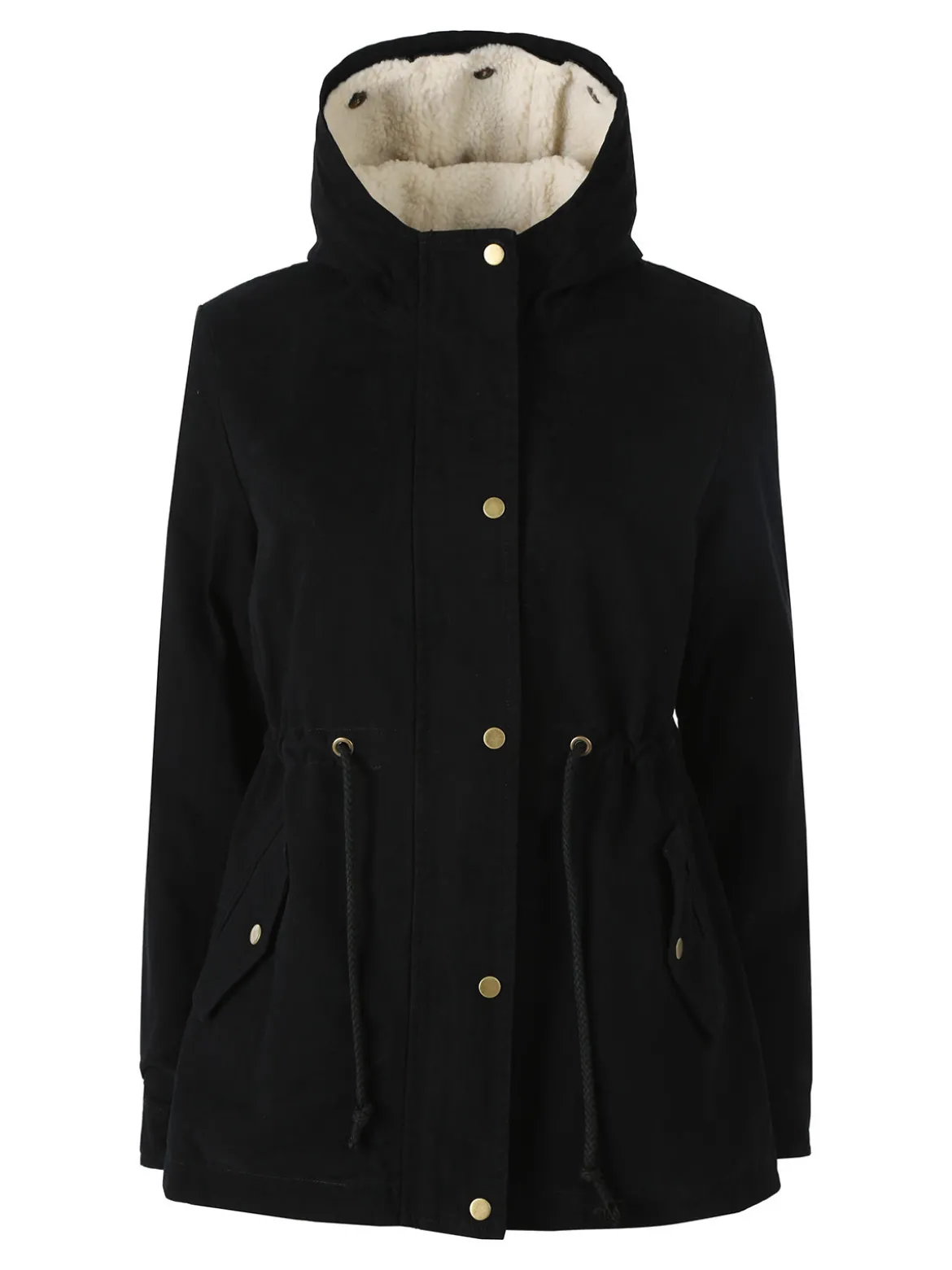 The People Rep Parka donna con cappuccio e imbottitura removibile - nero