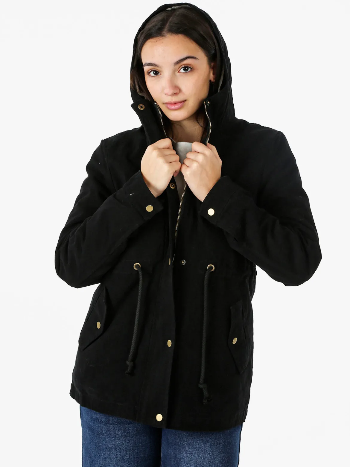 The People Rep Parka donna con cappuccio e imbottitura removibile - nero