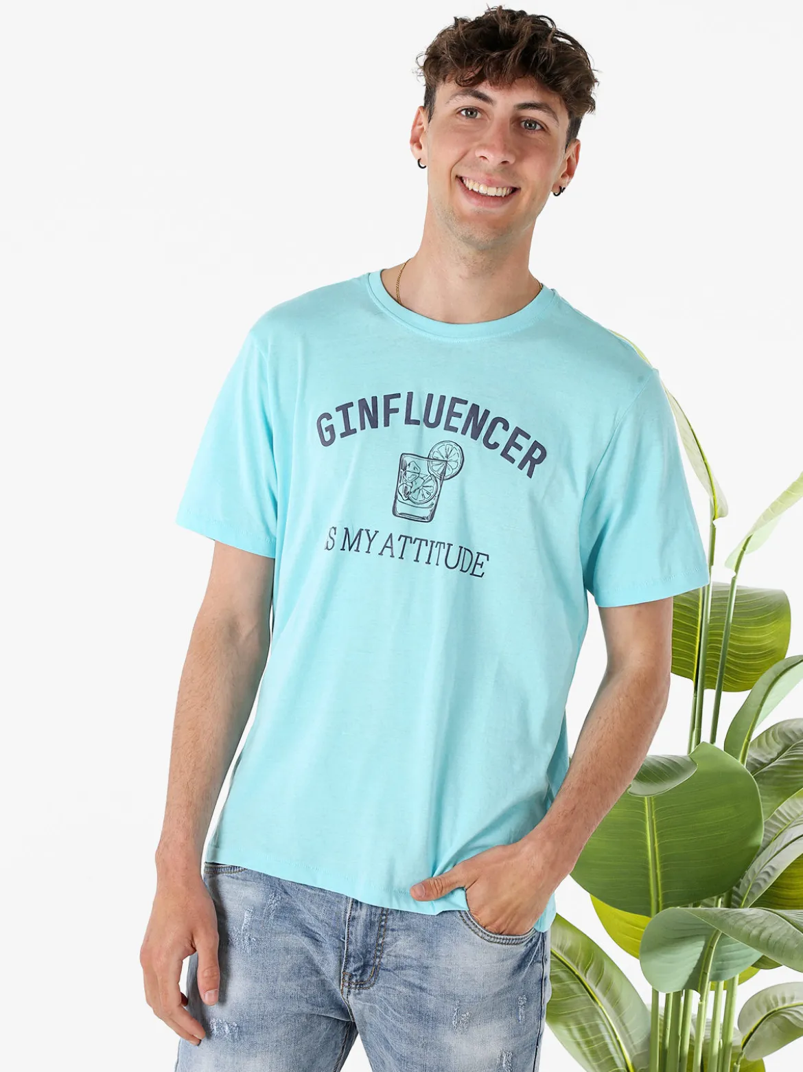 The People Rep T-shirt da uomo in cotone con stampa divertente - azzurro