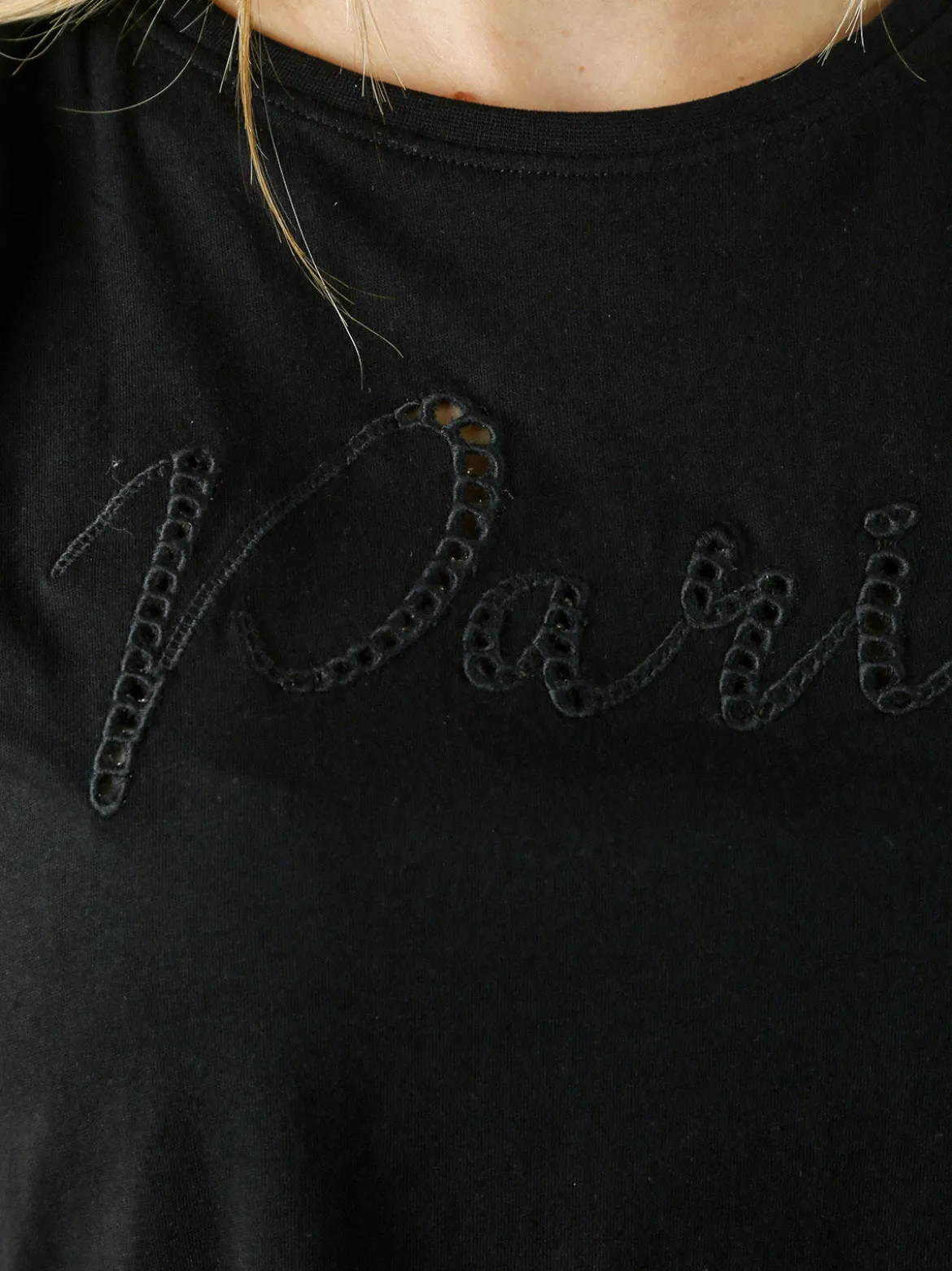 The People Rep T-shirt donna in cotone con ricamo - nero