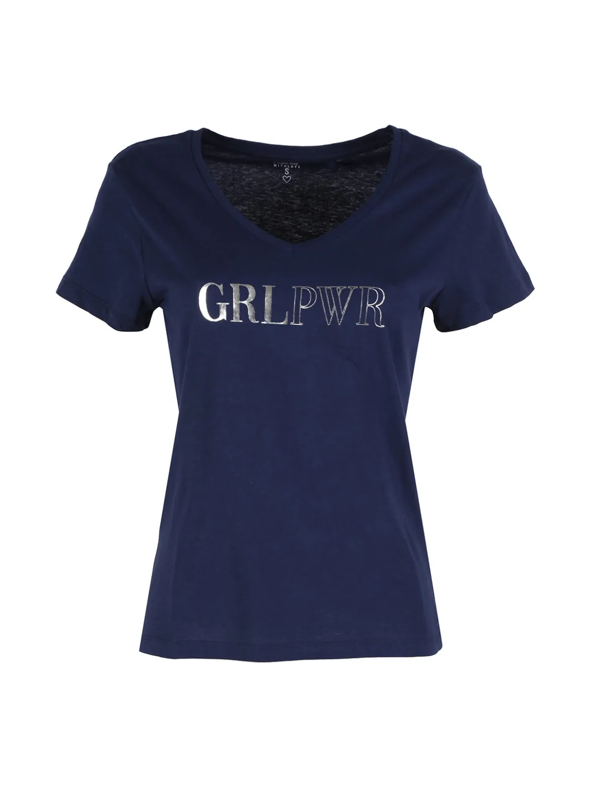 The People Rep T-shirt donna in cotone con scollo a V e stampa scritta