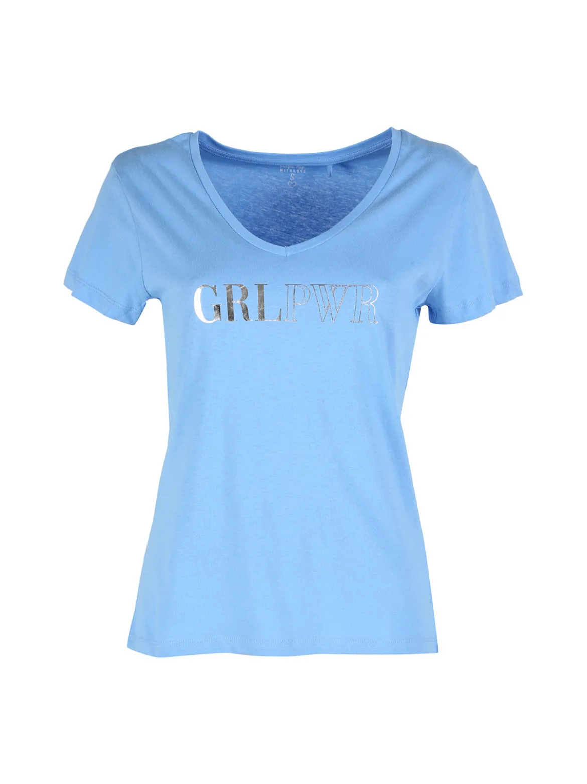 The People Rep T-shirt donna in cotone con scollo a V e stampa scritta