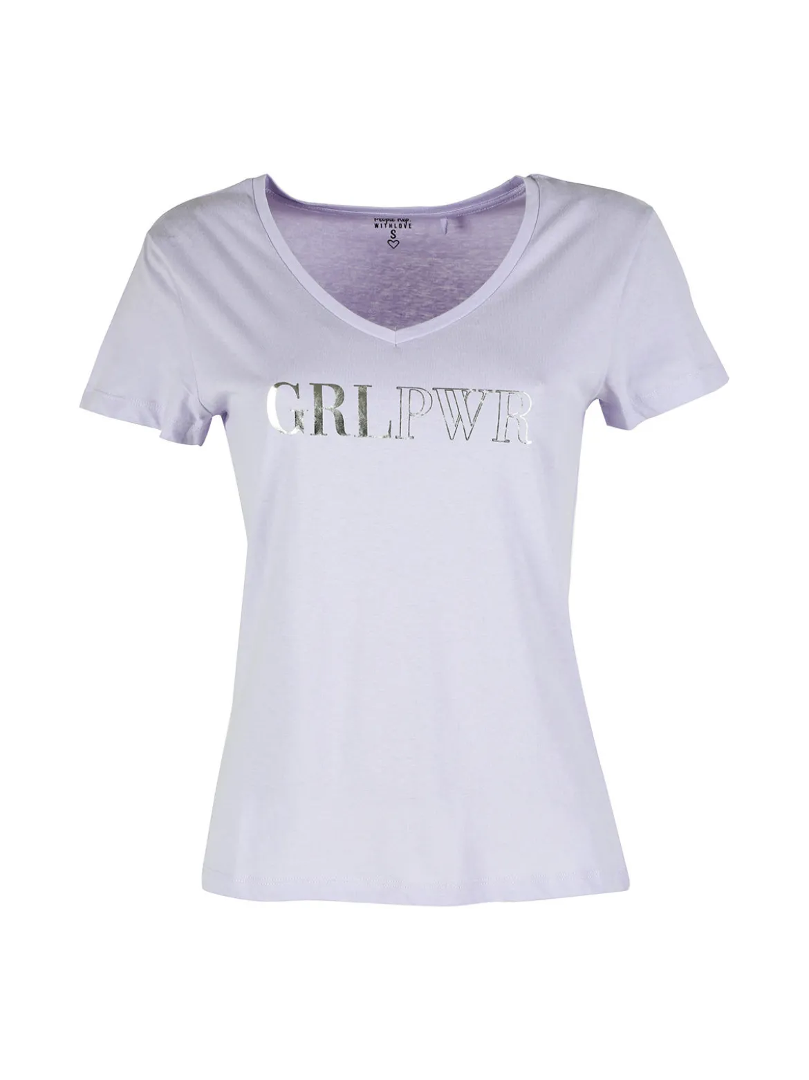 The People Rep T-shirt donna in cotone con scollo a V e stampa scritta