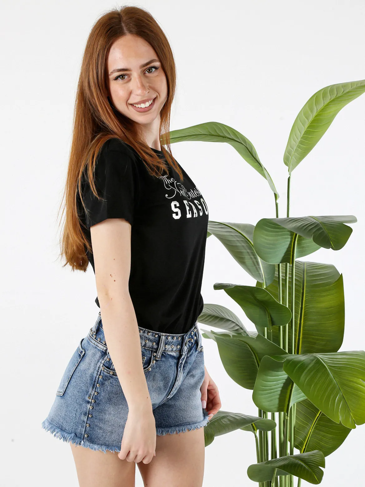 The People Rep T-shirt donna in cotone con stampa - nero