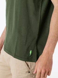 The People Rep T-shirt in cotone da uomo con taschino frontale - militare