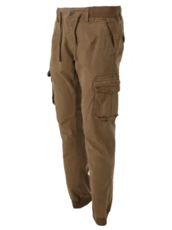 Tmk Pantaloni cargo da uomo in cotone con polsini - taupe