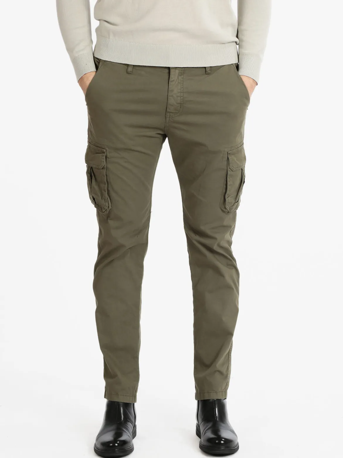 Tony Backer Pantaloni in cotone uomo con tasconi
