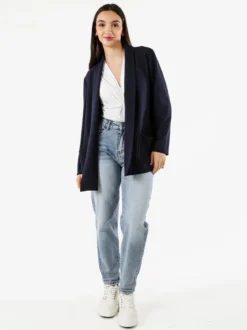 Top Trendy Blazer donna aperto - blu scuro