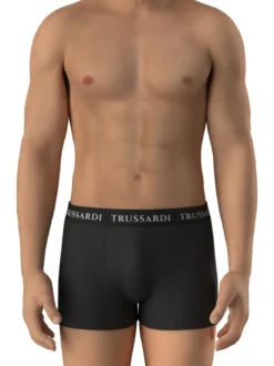 Trussardi Confezione da 2 boxer uomo in cotone - nero