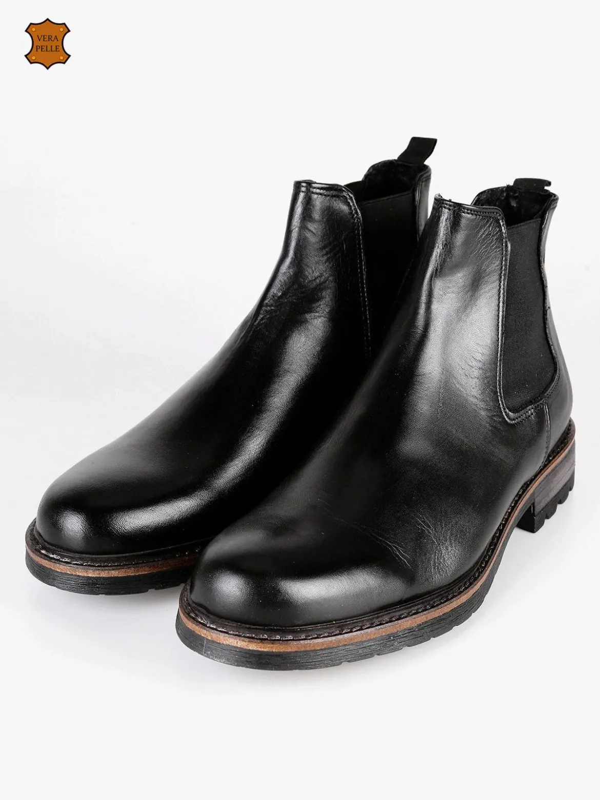 Tusichevali Stivaletti chelsea in pelle nero