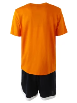Umbro Completo corto da uomo con logo t-shirt in cotone e bermuda sportivi - arancione