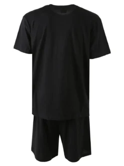 Umbro Completo corto da uomo sportivo in cotone con t-shirt e bermuda - nero