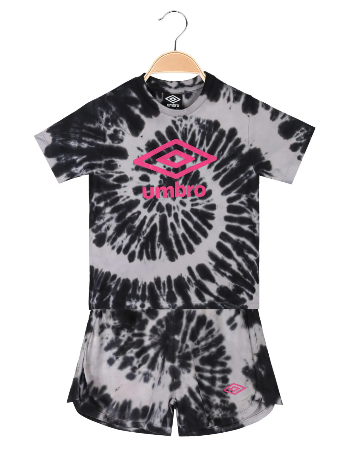 Umbro Completo corto 2 pezzi in cotone da ragazza con t-shirt e shorts