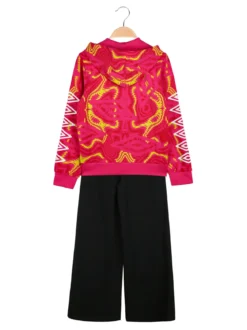 Umbro Completo tuta 2 pezzi da ragazza in cotone full zip con cappuccio - fucsia