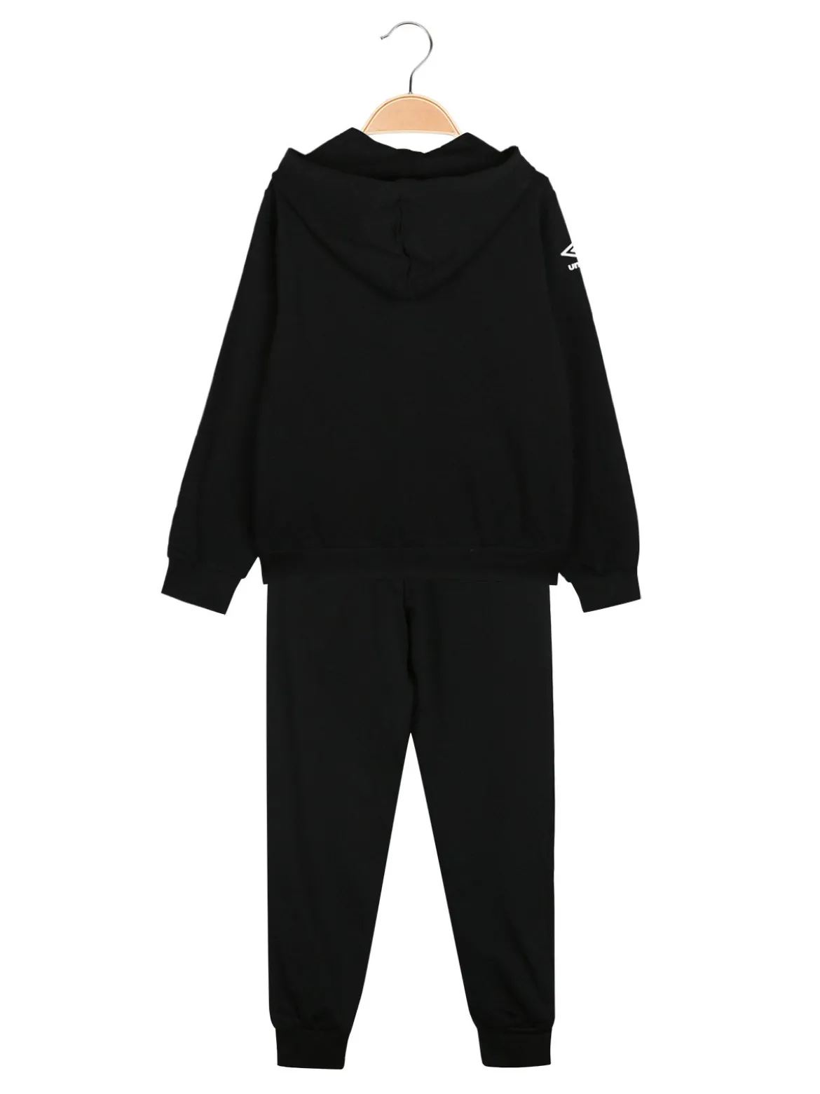 Umbro Completo tuta 2 pezzi da ragazzo in cotone con cappuccio - nero