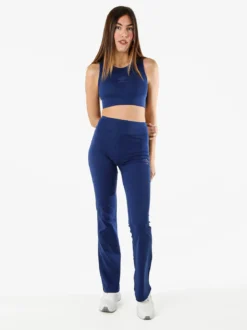 Umbro Top sportivo da donna con logo in cotone elasticizzato - blu