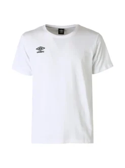 Umbro T-shirt girocollo da uomo in cotone con logo - bianco