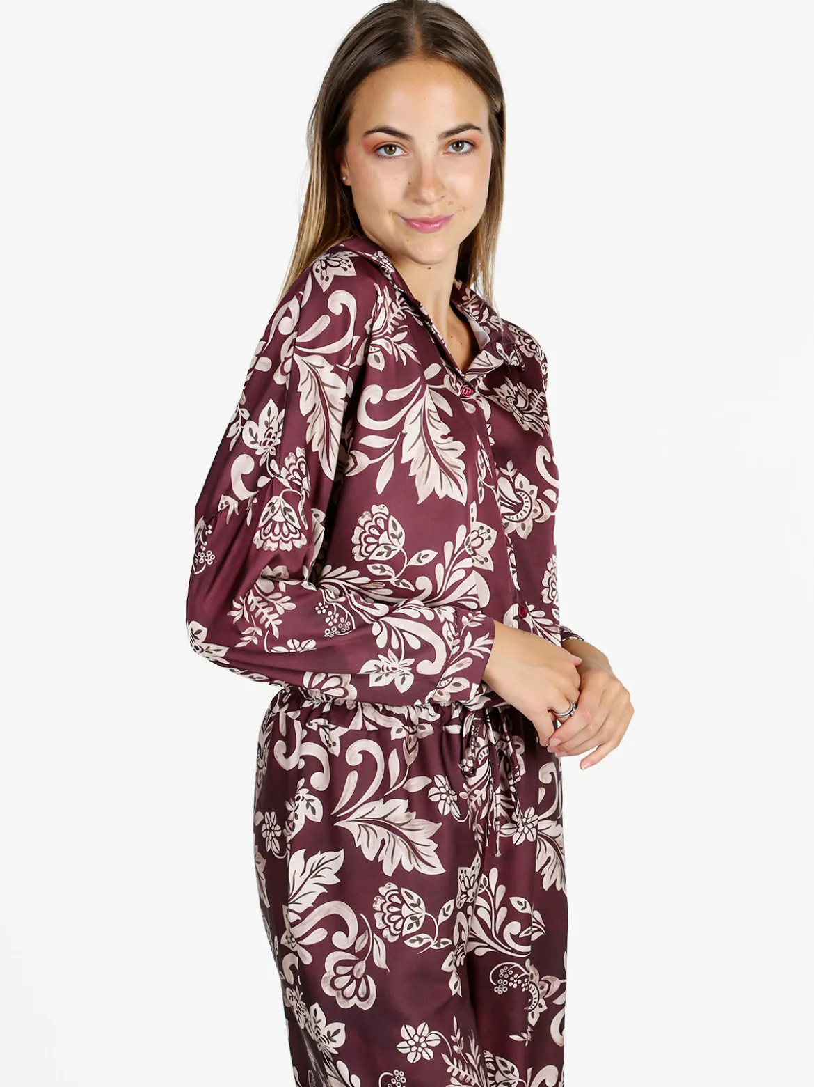 Unique Camicia donna a fantasia - bordeaux