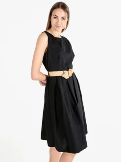Unique Vestito donna smanicato in cotone con cintura