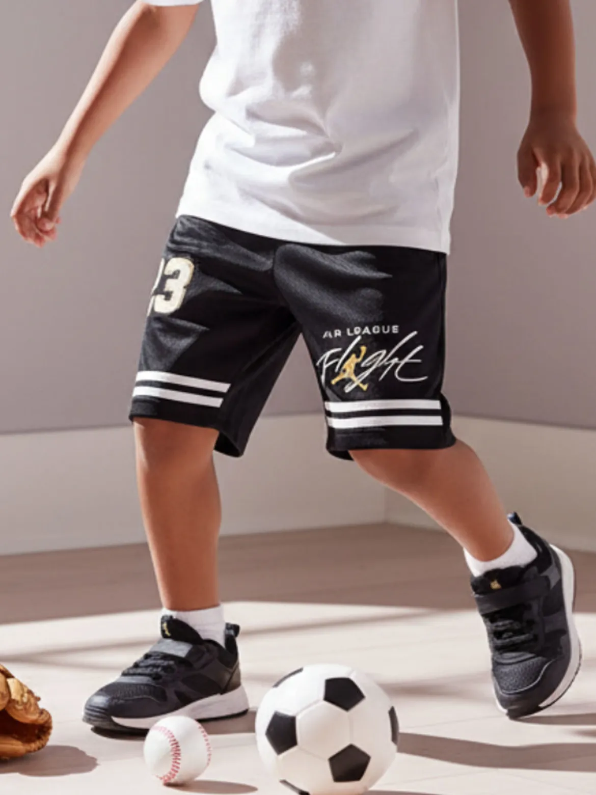 Urchin Bermuda sportivi da ragazzo - nero
