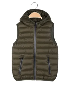 Urchin Gilet imbottito da ragazzo con cappuccio e zip - militare