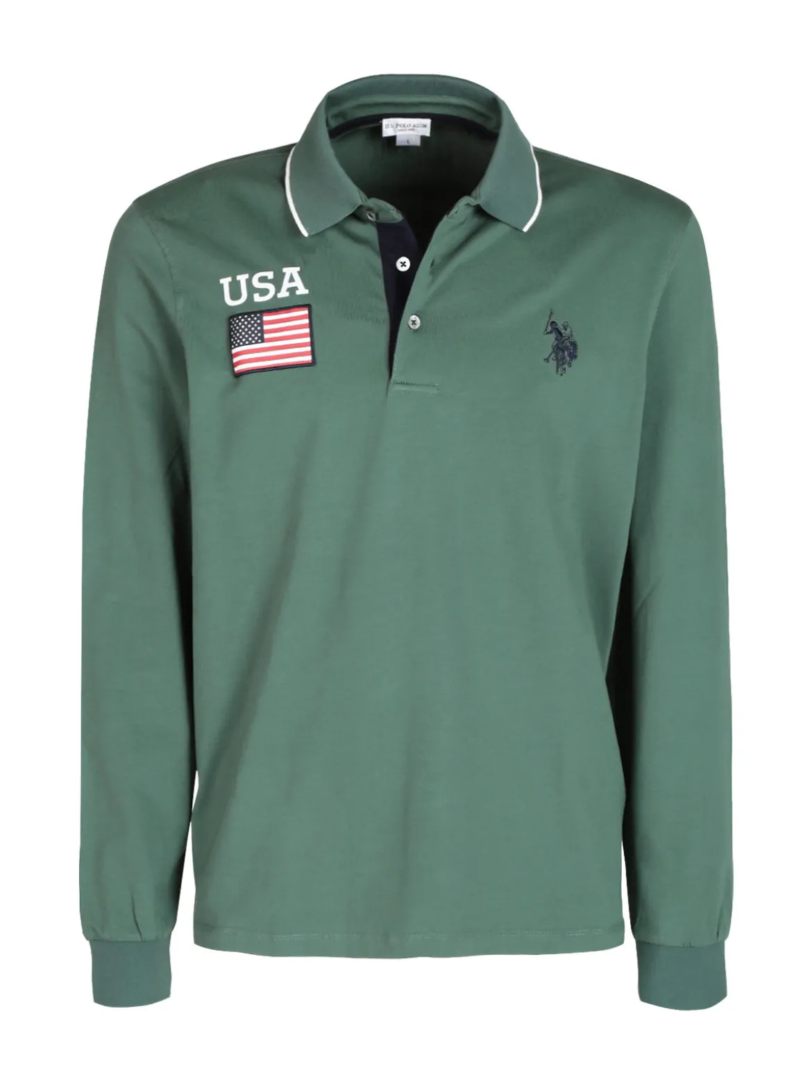 U.S. Polo Assn. Polo da uomo in cotone manica lunga