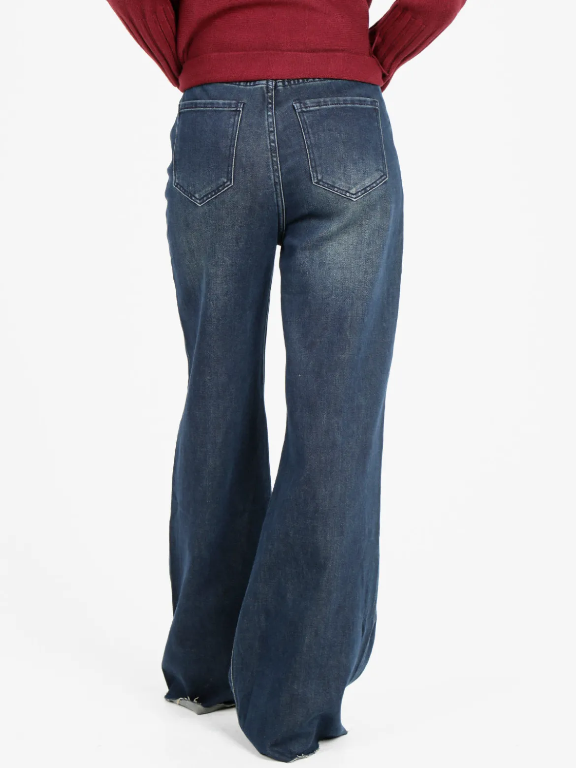 Vale Denim Jeans donna a vita alta con finale a zampa
